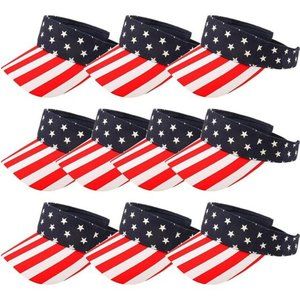 12 Pack Sports Sun Visor Adjustable UV Protection Sun Hat Cap Beach Golf Tennis
